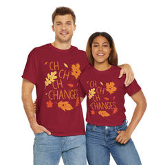 Changes Fall Leaves Graphic - Unisex Heavy Cotton Tee
