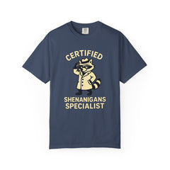 Certified Shenanigans Specialist T-Shirt | Funny Unisex Tee, Casual Wear, Gift for Raccoon Lovers, Cute Animal Shirt, Quirky Apparel