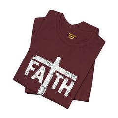 Faith Cross Prosthetic Leg T‑Shirt — Amputee Inspirational Christian Tee