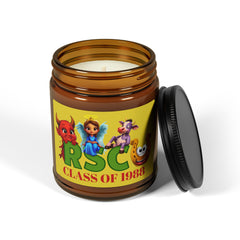 Personalized Class Year and Background Color Russell Sage College Mascots Scented Soy Candle - 4oz or 9oz  - Red Devil, Blue Angel, Purple Cow, Golden Horseshoe
