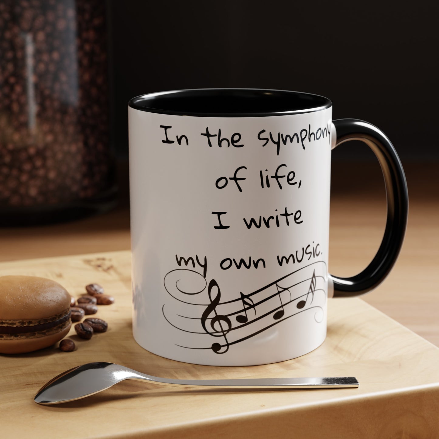 Life symphony mug, music lover gift, ceramic coffee mug, inspirational quote mug, white ceramic mug, 11oz mug, 15oz mug, musician gift, gift for composer, motivational mug, unique coffee mugs, custom quote mugs.