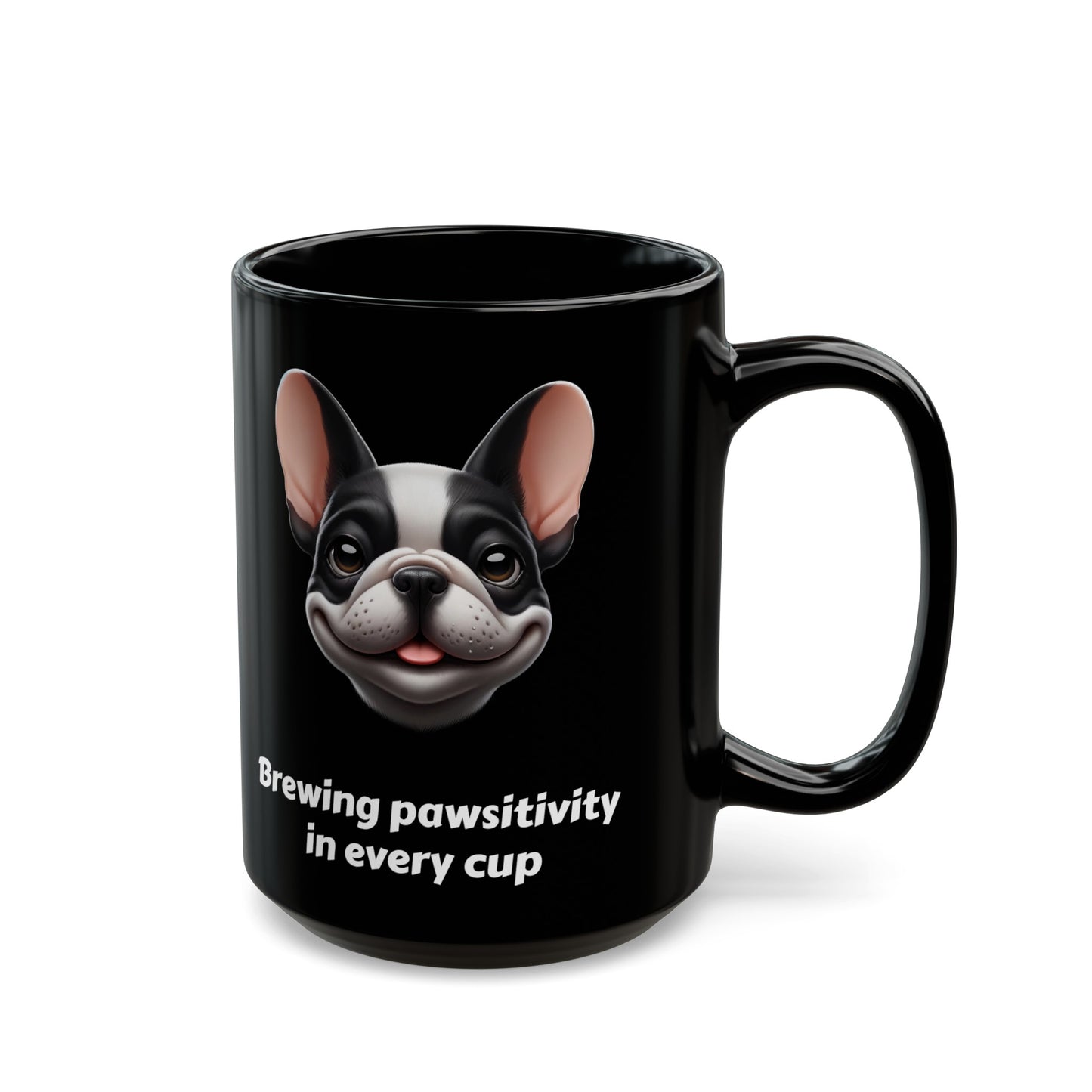 French Bulldog Black Mug (11oz, 15oz), Brewing Pawsitivity In Every Cup