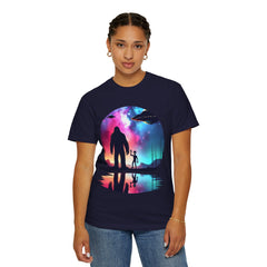 Bigfoot & Alien Nightscape T-Shirt — Sasquatch UFO Graphic Tee