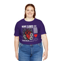 Heart Flower Tee - Nuturing Affection In The Garden Of Life - Positive Vibes Unisex Jersey Short Sleeve Tee