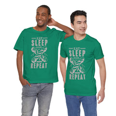Hair Enthusiast Tee, Eat Sleep Hair Repeat Shirt, Funny Barber Gift, Unisex Jersey Tee, Casual Everyday Apparel, Salon Worker Top