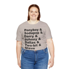 The Outsiders Shirt, Greasers Characters Shirt, Unisex Jersey Short Sleeve Tee