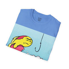 Hooked On Something Pop Art FISH Unisex Softstyle T Shirt  Reel this one in hook line and sinker