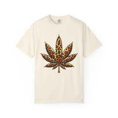 Vintage Leopard Cannabis Leaf T-shirt — Weed Lover Stoner Gift