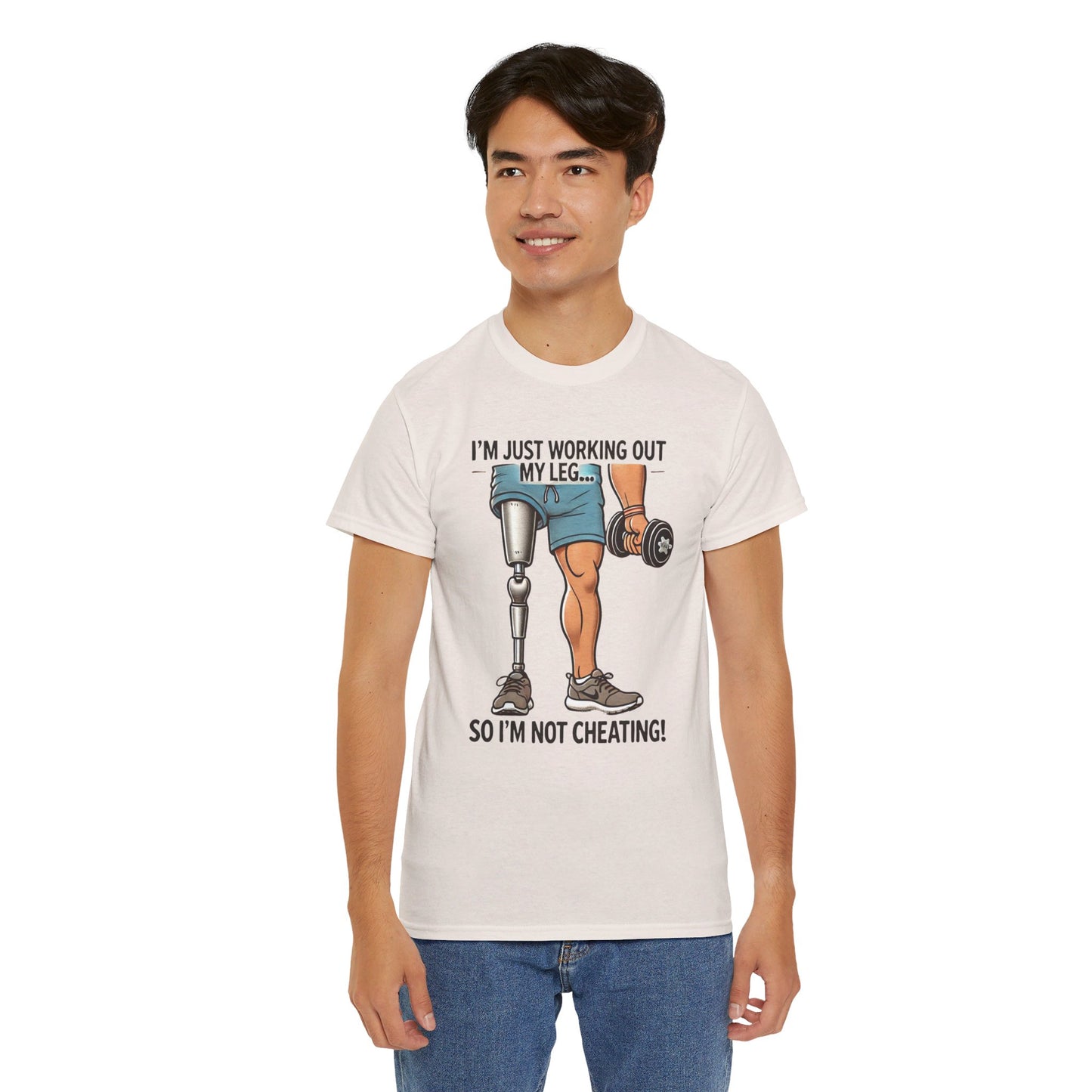 I'm Just Working Out My Leg Amputee Humor - Unisex Garment-Dyed T-shirt