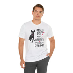Personalized Dog Dad T‑Shirt — "Treats. Walks. Toys. Naps." Father's Day Gift