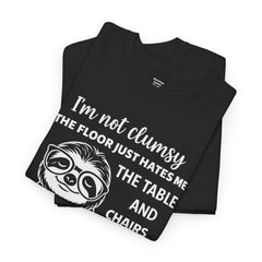 Clumsy Funny Sloth Graphic Tee | Unisex Heavy Cotton Tee | Great Gift for Animal Lovers, Birthdays, Casual Wear, Humorous Gifts, Everyday Style