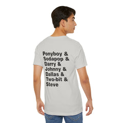 The Outsiders Shirt, Front and Back Images, Greasers Characters Shirt, Unisex Jersey Short Sleeve Tee