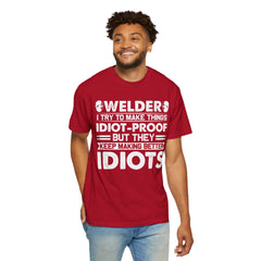 Fun Welder T-Shirt - 'Idiot-Proof' Design for Welding Enthusiasts