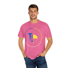 Blue French Horn and Yellow Umbrella Unisex T-shirt - HIMYM Fan Apparel