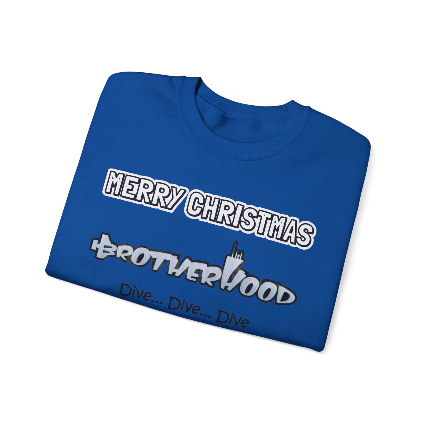 Bolder Font MERRY  CHRISTMAS Submarine Brotherhood -Unisex Crewneck Sweatshirt