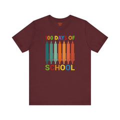 100 DAYS OF SCHOOL - Unisex Jersey Short Sleeve Tee | Elementary School Holiday, Gift For Her, Gift For Him, Teacher Shirt, Classroom Shirt