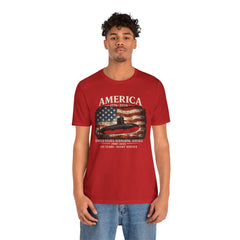 America 250th Submarine 125th Flag T-Shirt — Vintage USA Military Tee