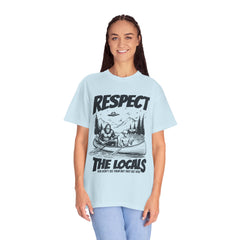 Bigfoot and Alien Outdoor Canoe Adventure - Respect The Locals T-Shirt