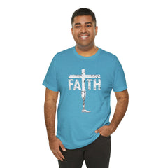 Faith Cross Prosthetic Leg T‑Shirt — Amputee Inspirational Christian Tee