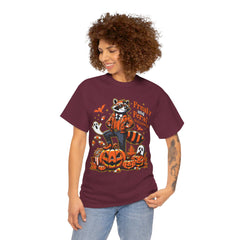 Freaky And Feral Halloween Raccoon! Graphic Unisex Heavy Cotton Tee