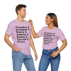 The Outsiders Shirt, Greasers Characters Shirt, Unisex Jersey Short Sleeve Tee