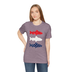 Patriotic Trout T-Shirt — Red White & Blue Fish Tee