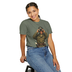 Graphic T-Shirt — Vintage WWII General George Patton Binoculars Design with "Rommel You Magnificent Bastard" Text