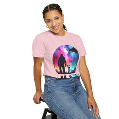 Bigfoot & Alien Nightscape T-Shirt — Sasquatch UFO Graphic Tee