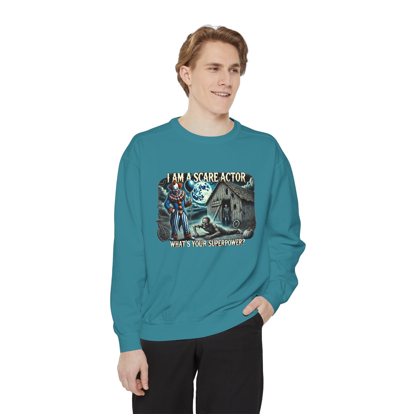 Scare Actor Halloween Unisex Garment-Dyed Sweatshirt