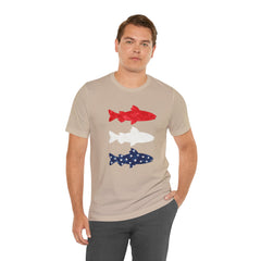 Patriotic Trout T-Shirt — Red White & Blue Fish Tee