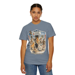 Front Graphic "Who Let the Cats Out?" Baldwin Harbor Animal Hospital Cute Vet Clinic T Shirt