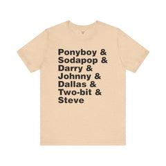 The Outsiders Shirt, Greasers Characters Shirt, Unisex Jersey Short Sleeve Tee