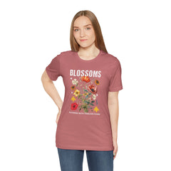 Floral Tee - Blossoms Blooming With Timeless Charm - Positive Vibes