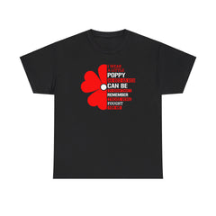 Memorial Day Poppy Tee, For Those Who Fought For Me, Unisex Cotton Tee