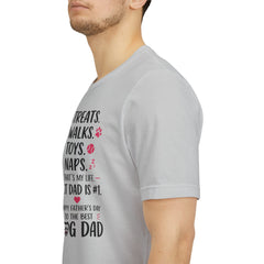 Personalized Dog Dad T‑Shirt — "Treats. Walks. Toys. Naps." Father's Day Gift