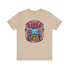 100 Days of School Complete - Unisex Short Sleeve Tee | Elementary School Holiday, Teacher Apparel, Kids Motivation, Days Checked Off