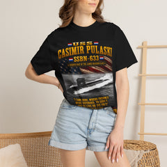 USS Casimir Pulaski SSBN-633 Submarine T-Shirt – "Forty One for Freedom" Navy Tribute