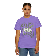 Sea Turtle, Salt And Sea -  Graphic Unisex Garment-Dyed T-shirt