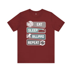 Eat Sleep Billard Repeat - Graphic Unisex Jersey Short Sleeve Tee