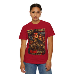 Rebel Rebel 250 Years T-Shirt — 1776–2026 Patriotic Vintage Flag Tee