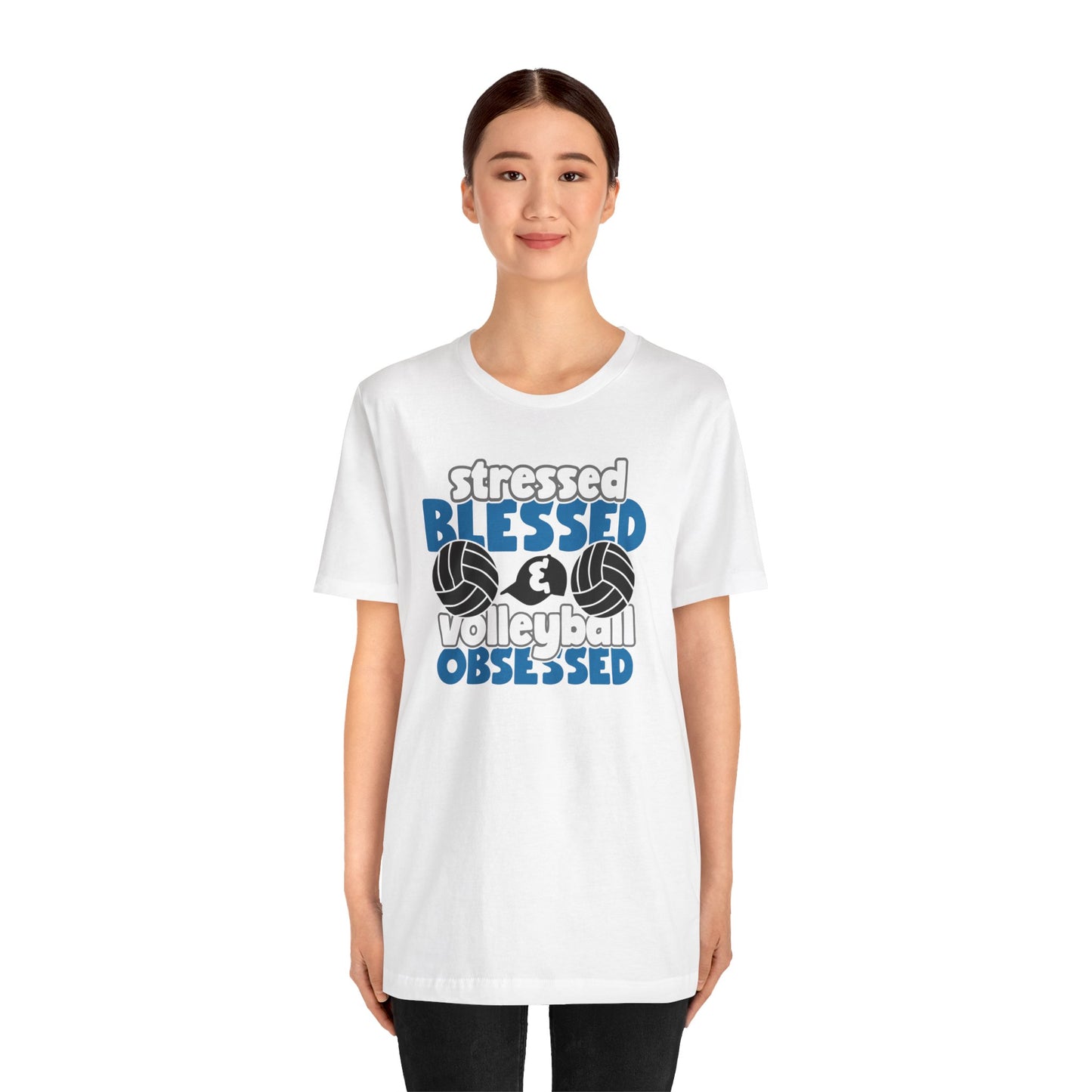 Stressed Blessed Volleyball Obsessed Shirt,Unisex Tee,graphic t shirt,gift for her,gift for him,volleyball team,playergift,fangift,Coachgift