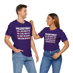 Phlebotomist Humor Tee, Funny Medical Shirt, Nurse Gift, Blood Tech Wear, Cute Phlebotomy Humor, Healthcare Apparel