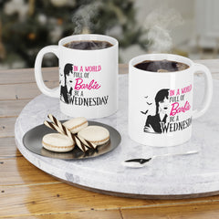 Wednesday Addams - Ceramic Mugs (11oz\15oz\20oz) | Pop Culture | Addams Family | Barbie | Gift For Her | Gothic Style Mug | Creepy Comedy