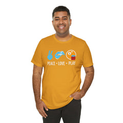 PEACE LOVE play BILLARD - Graphic Unisex Jersey Short Sleeve Tee