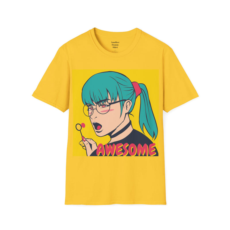 Girl Awesome Unisex Softstyle T-Shirt  Pop Art Girl