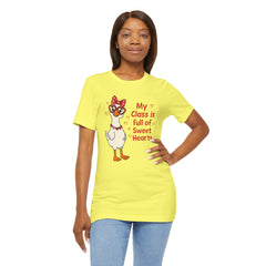 Teacher Valentine T-Shirt — "My Class Is Full of Sweet Hearts" Cute Duck Design