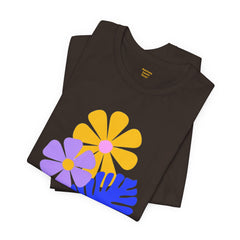 Summer Floral Tee — Retro Flowers & Monstera Design