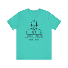 Pope Francis Tribute Tee - Faith, Service, Humility, 1936-2025