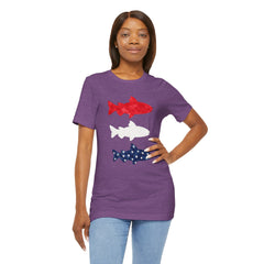 Patriotic Trout T-Shirt — Red White & Blue Fish Tee