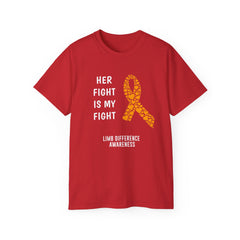 Her Fight Is My Fight Limb Difference Awareness - Unisex Ultra Cotton Tee | Amputee, Leg Amputee. Arm Amputee, Prosthetic Wearer Gift,